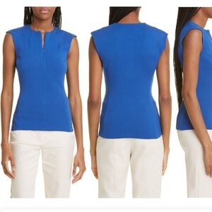 Judith & Charles Aria Sleeveless Zip Top Cobalt Blue Women Size 2 NEW *TINY FLAW